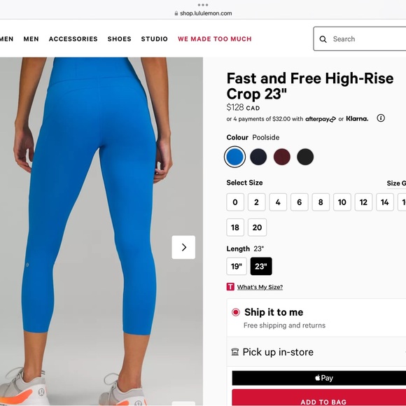 Lululemon fast and free crop leggings - Picture 4 of 5